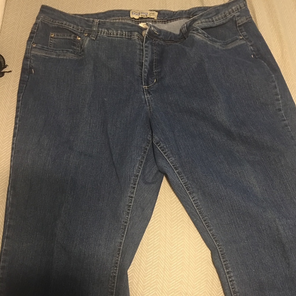 Blue boot leg jeans